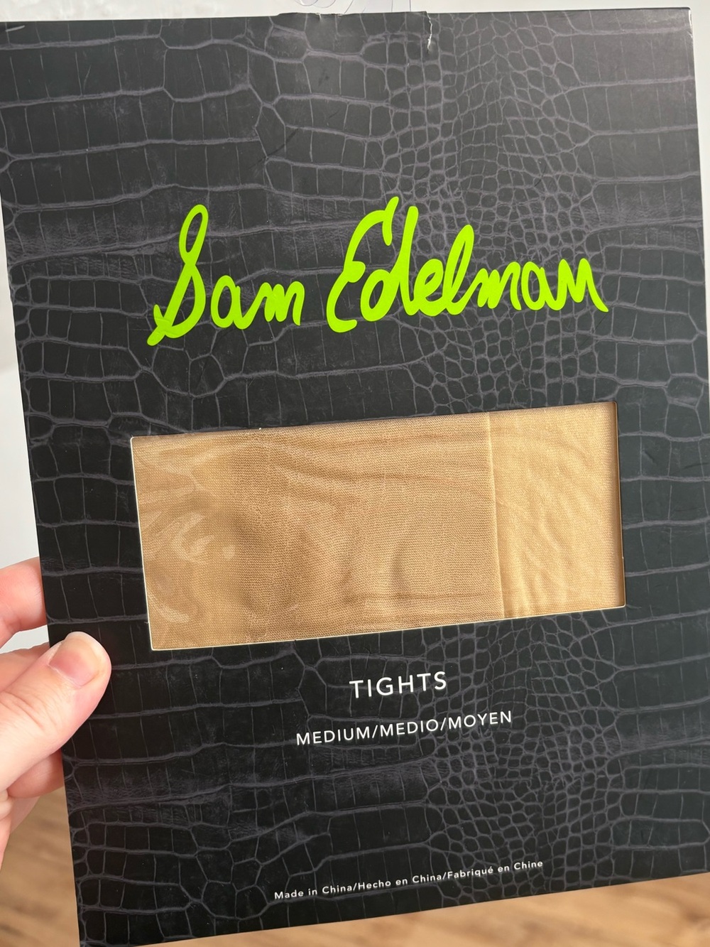 New Sam Edelman tan/buff tights, size medium